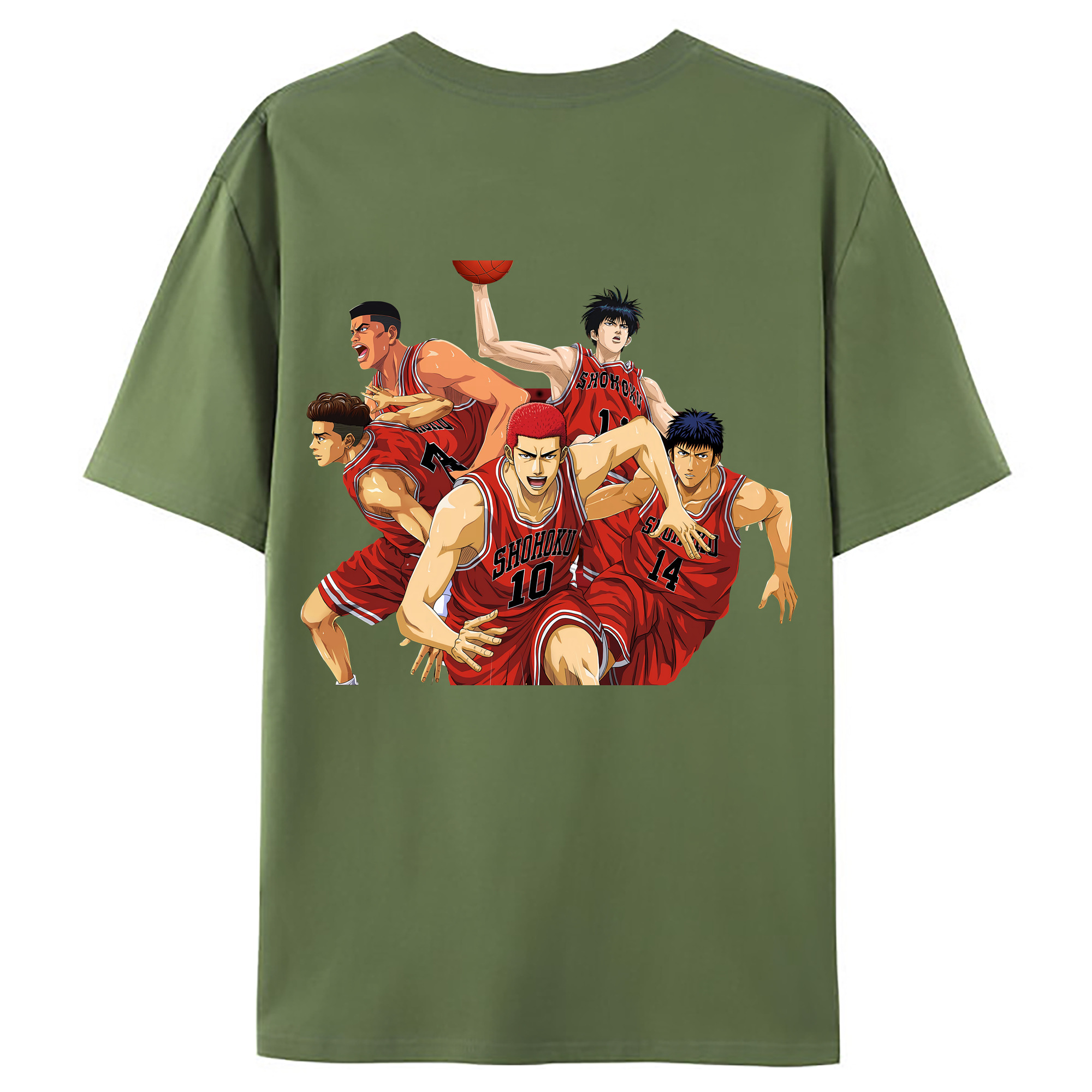 （画像用） SLAM DUNK／スラムダンク 綿100％ メンズ半袖Tシャツ（バックプリント） 通気性